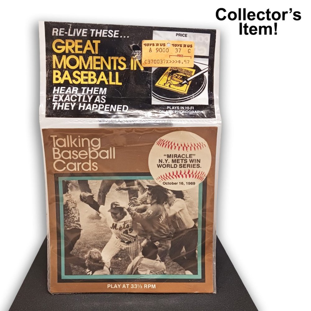 New York Mets Collectible Talking Baseball Card Oct 1969 World Series Win!